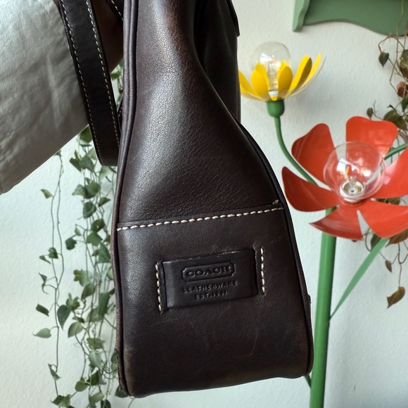 Coach Dark Brown Leather Tote - Picture 8 of 11